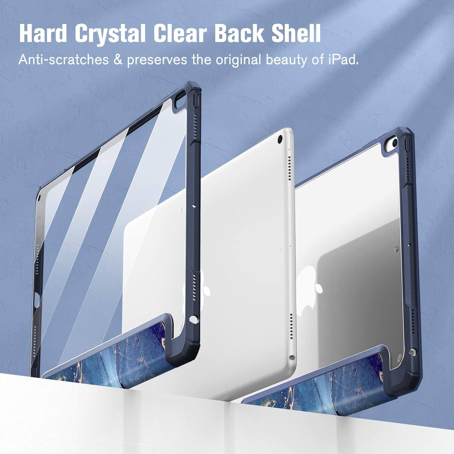 Hard Crystal Clear Back Shell  
Anti-scratches & preserves the original beauty of iPad.