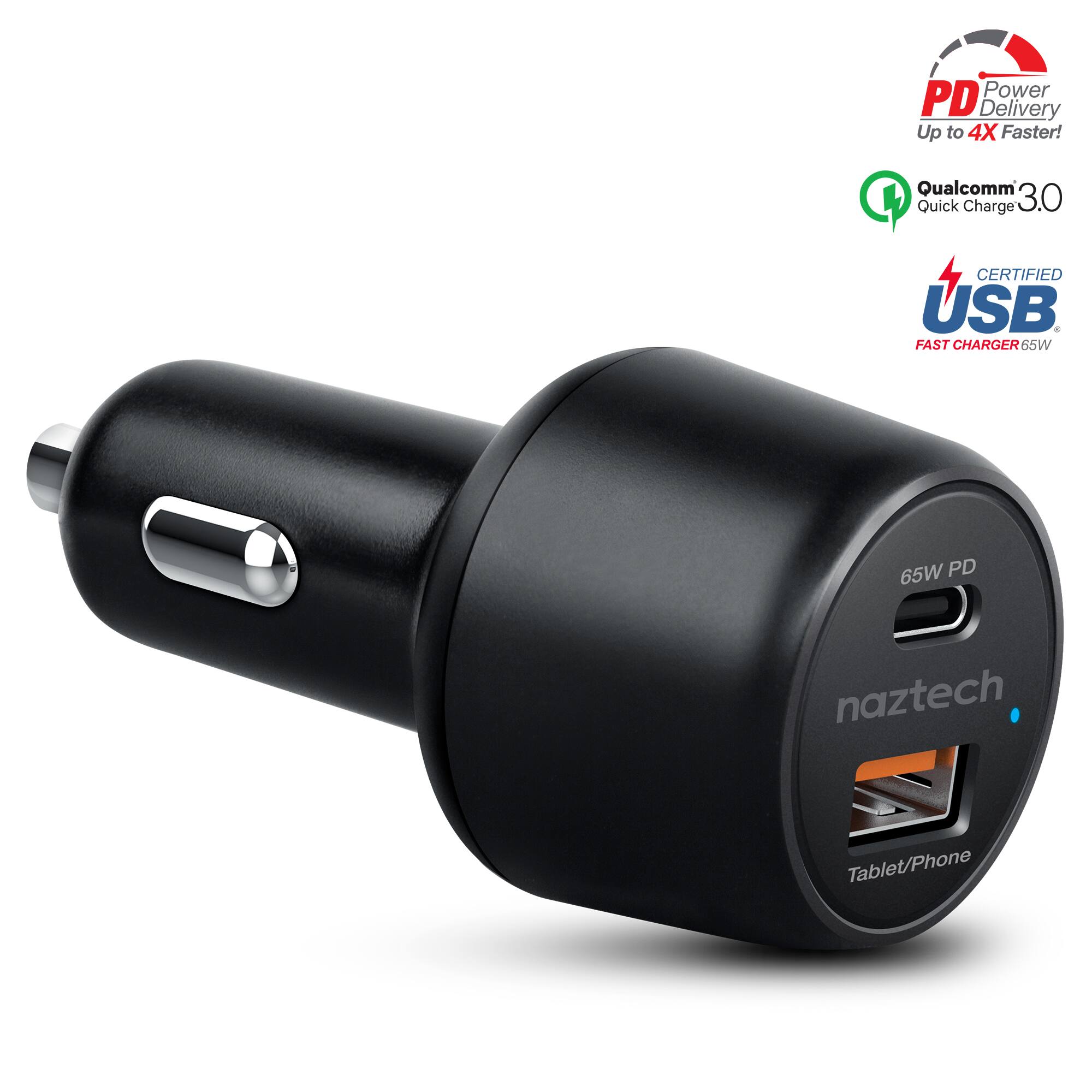 Power PD Delivery Up to 4X Faster! Qualcomm Quick Charge 3.0 CERTIFIED USB FAST CHARGER 65W naztech Tablet/Phone