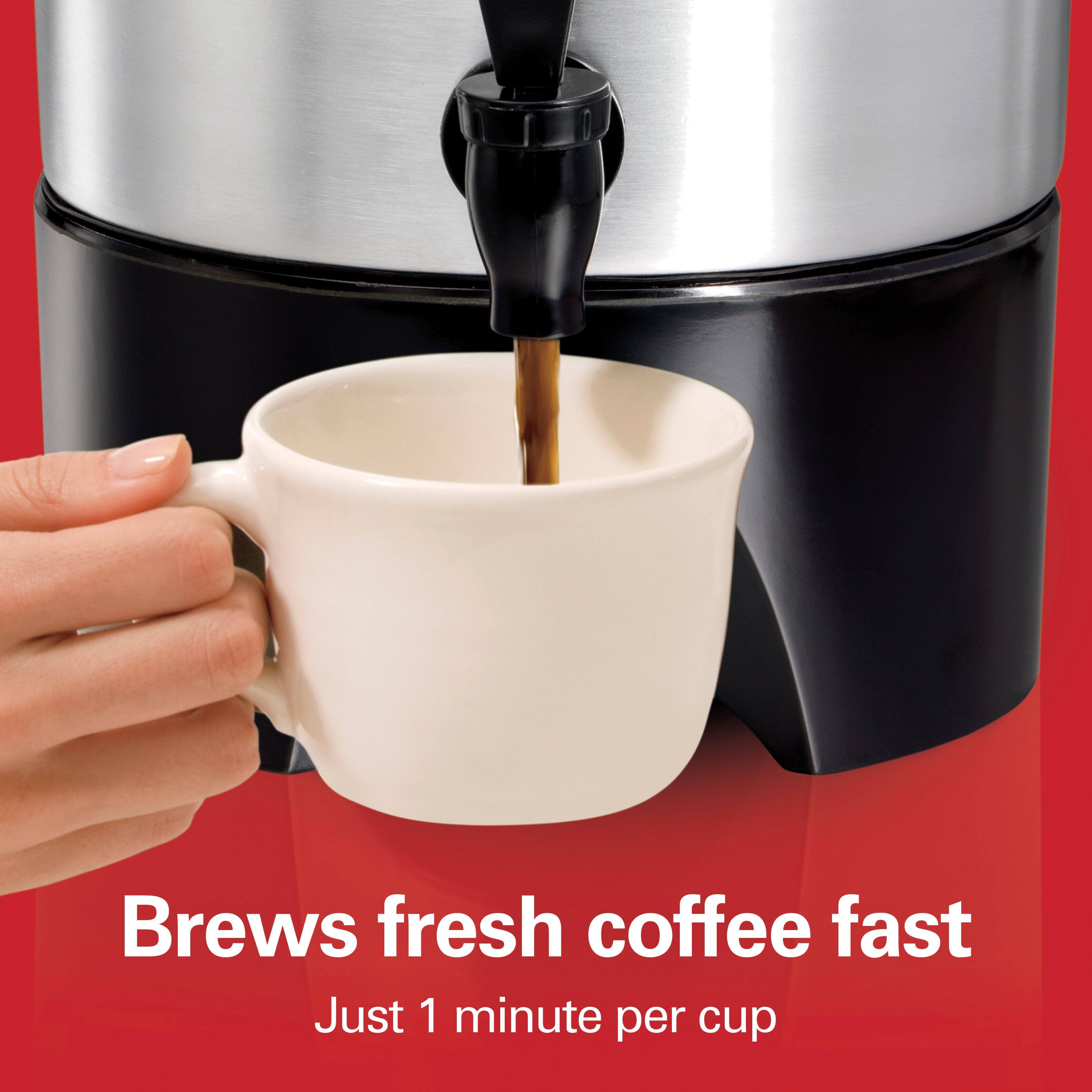 Brews fresh coffee fast
Just 1 minute per cup