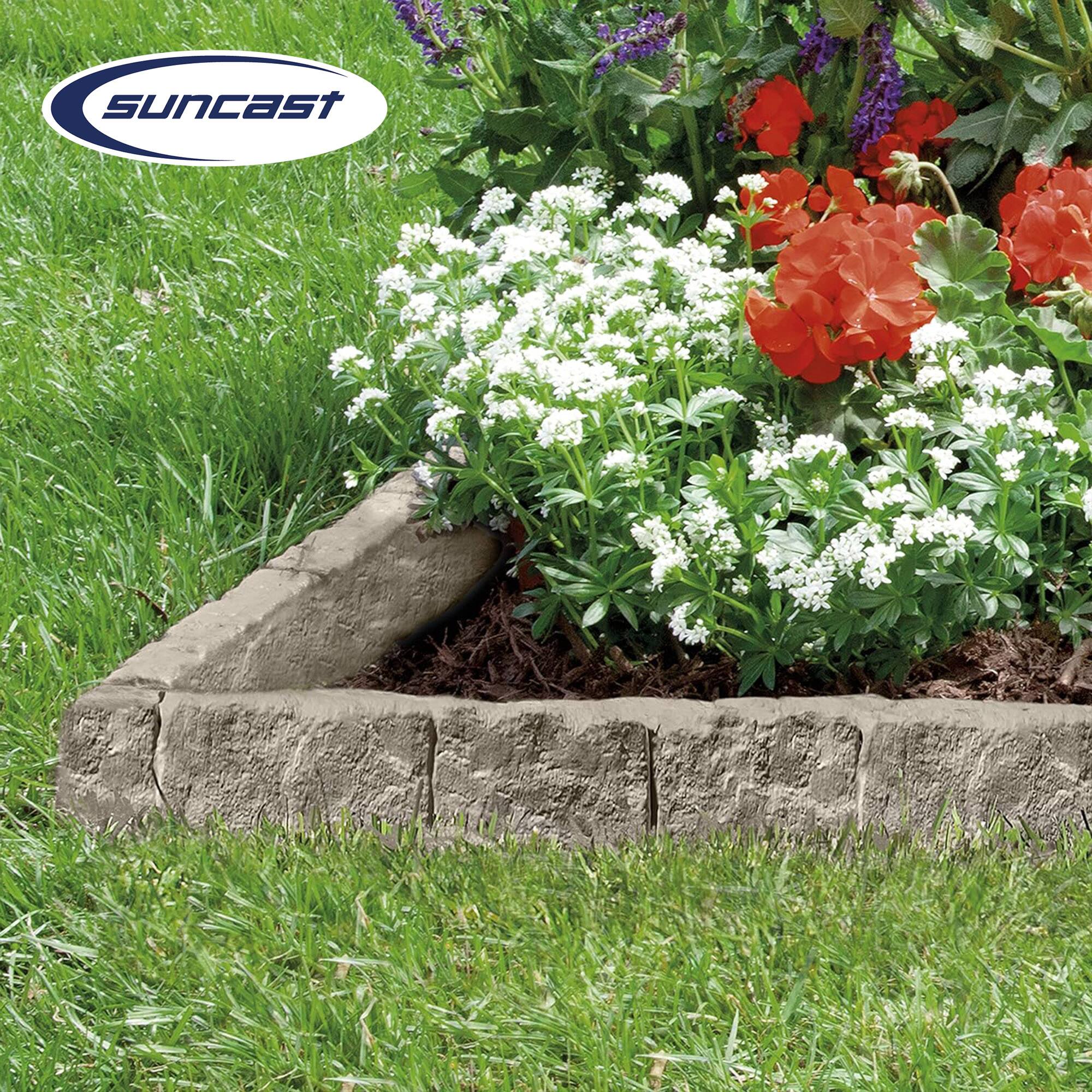 Alt View 3. Suncast - Suncast 10 Piece Landscape Design Border Decorative Rock Stone Edging (4 Pack) - Gray.