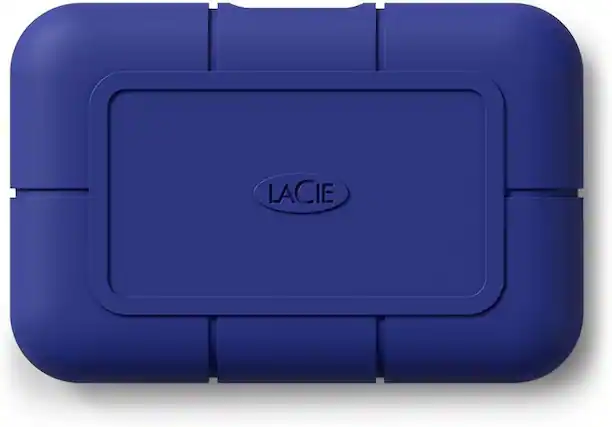 Front. Seagate - LaCie Rugged SSD Pro5 4TB, External SSD, Thunderbolt 5, speeds 6700/5300MB/s (STNA4000400) - Blue.