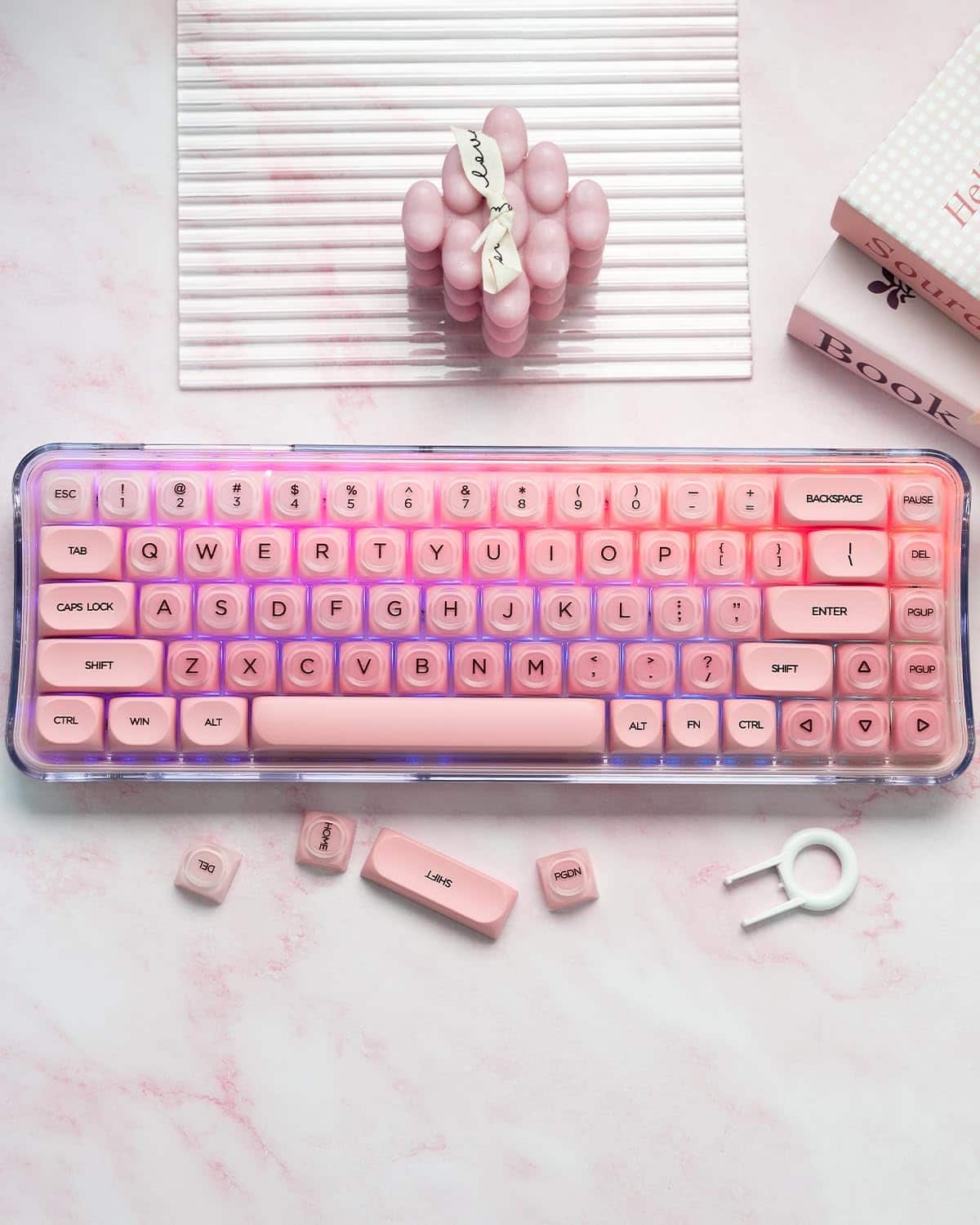 Womier PBT Keycaps, Jelly Keycaps MOA Profile for 61/68/84/87/98