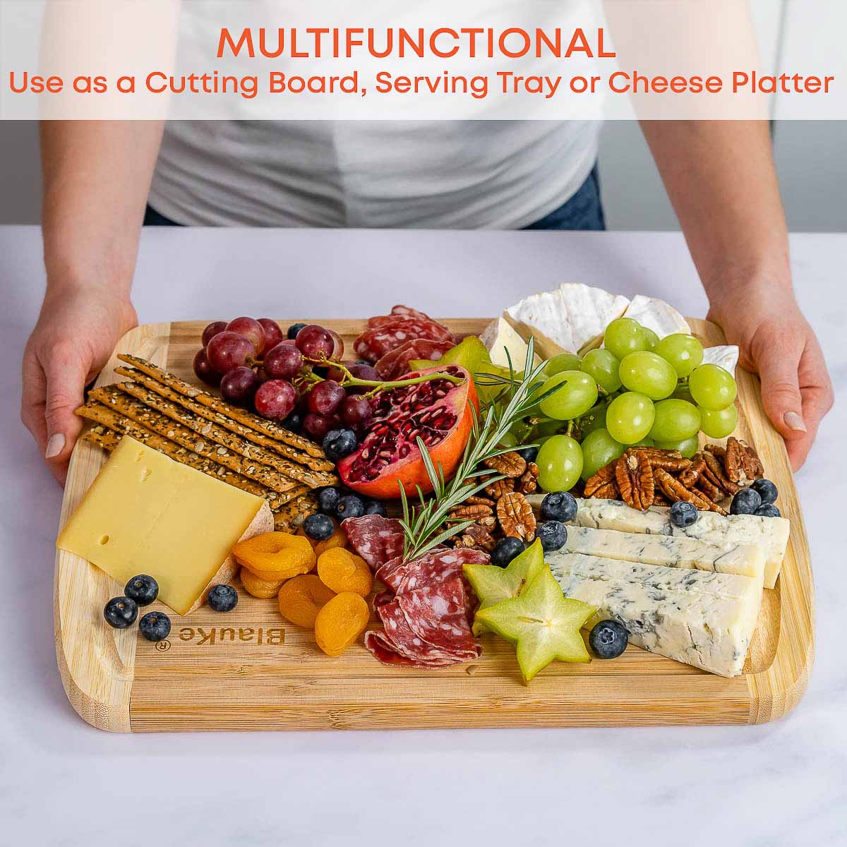 MULTIFUNCTIONAL Use as a Cutting Board, Serving Tray or Cheese Platter Blauke (R)