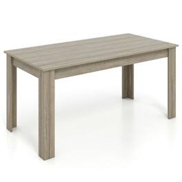 Pefilos - 63 Inch Rectangular Modern Dining Kitchen Table-Light - Gray