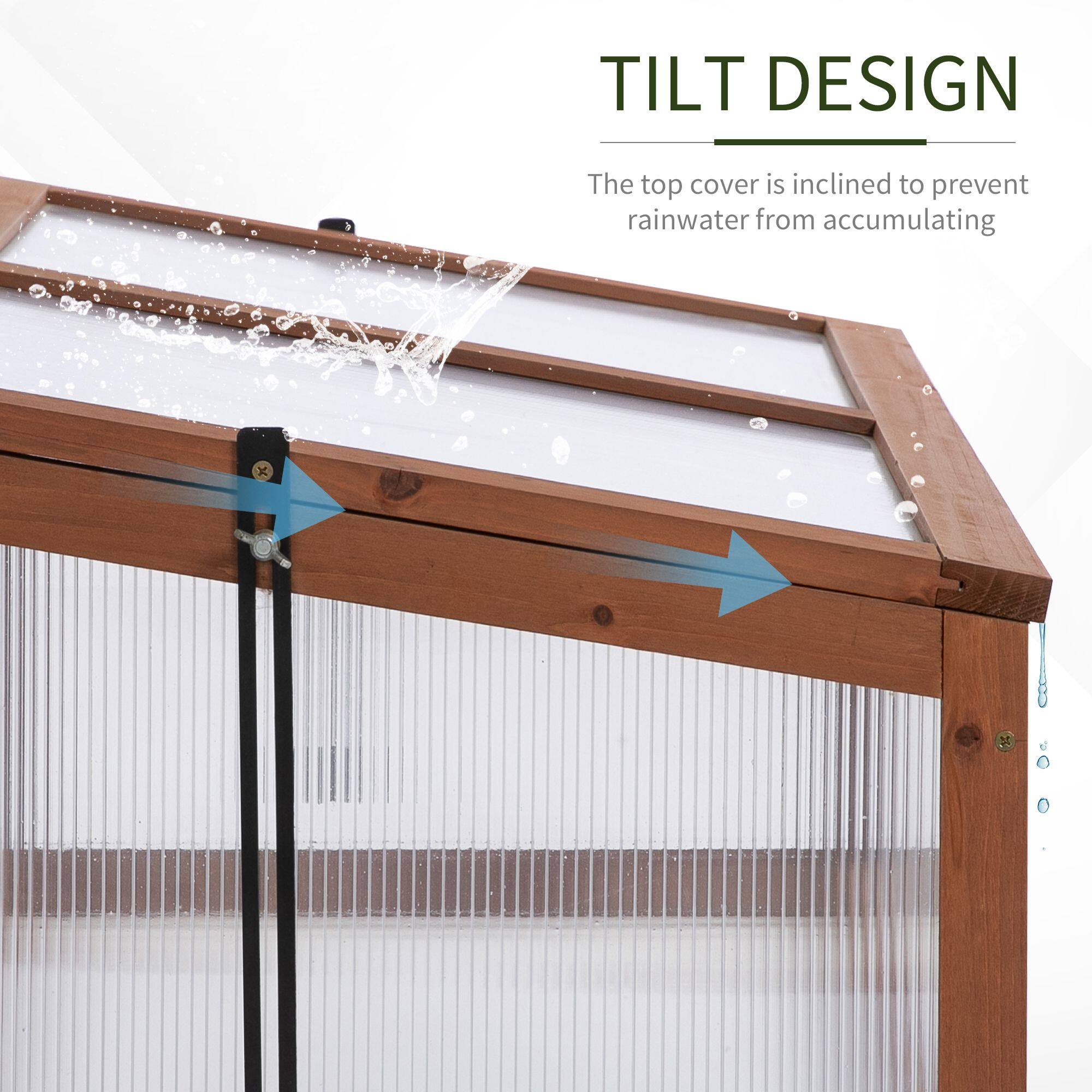 TILT DESIGN  
The top cover is inclined to prevent rainwater from accumulating