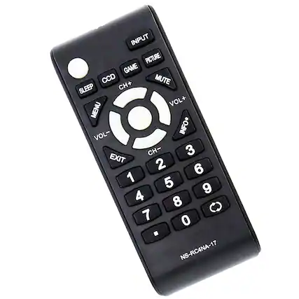 INPUT PICTURE GAME CCD MUTE SLEEP CH+ VOL+ MENU ENTER VOL- INFO* CH- 3 EXIT 2 6 1 5 9 4 8 7 0 . NS-RC4NA-17