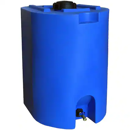 Front. WaterPrepared - WaterPrepared 55 Gal Stackable Design Utility Water Tank with Large Cap, Blue - Blue.