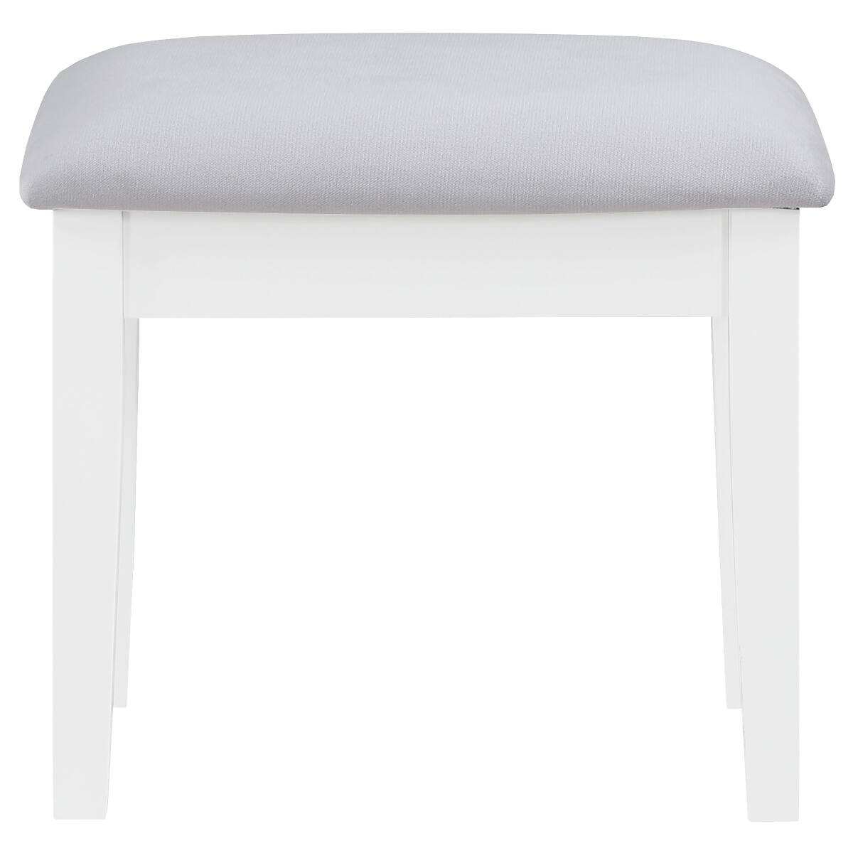 Alt View 7. Loheer - Loheer white makeup vanity table with lighted mirror and stool, 47.5-Inch - White.