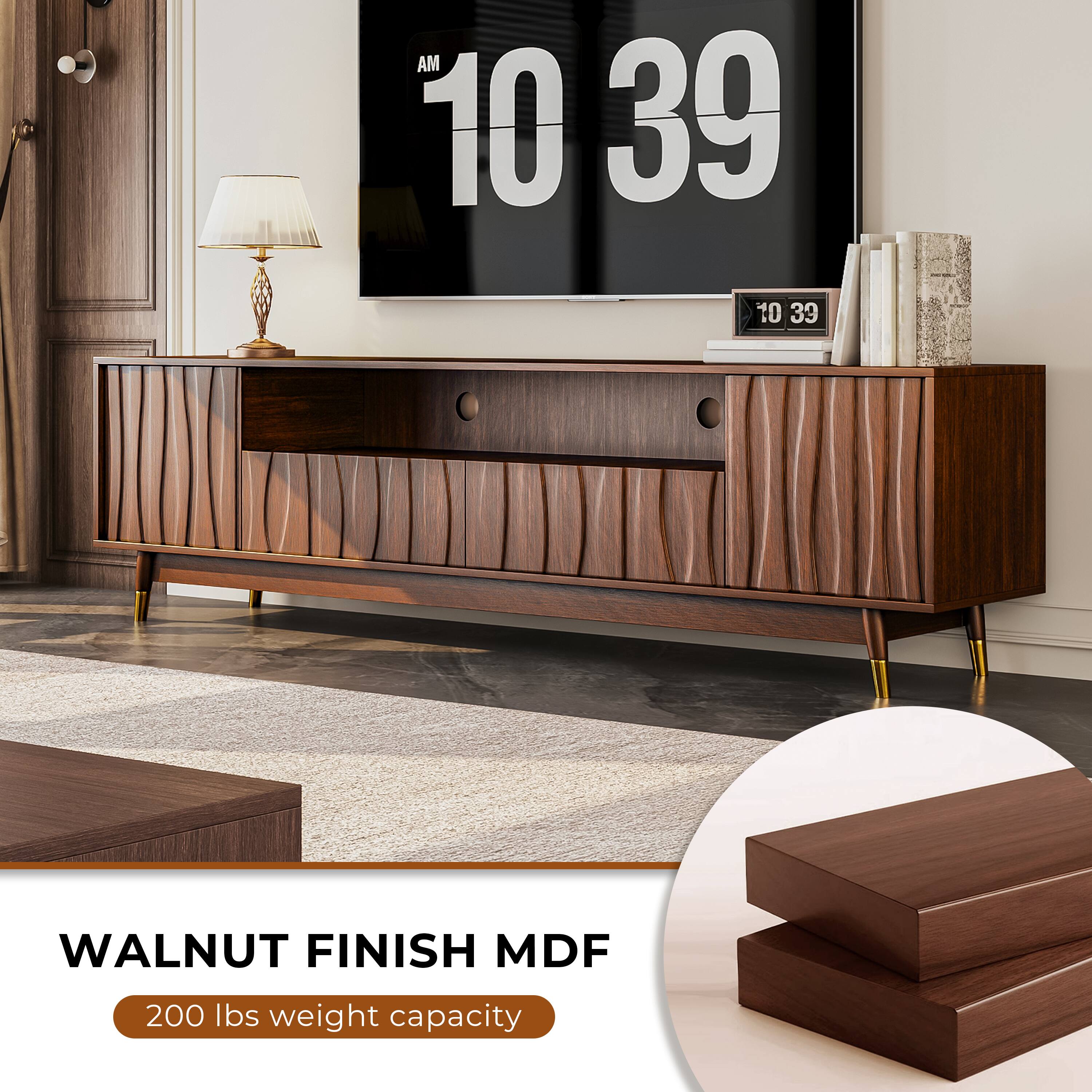 WALNUT FINISH MDF  
200 lbs weight capacity