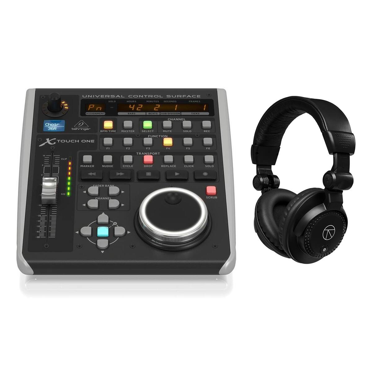 UNIVERSAL CONTROL SURFACE
Pn 42 2 1
CHANNEL
BPM/TIME MASTER SELECT MUTE SOLO FUNCTION
F1 F2 F3 F4 F5 F6
TRANSPORT
MARKER NUDGE CYCLE DROP REPLACE SCRUB
FADE BANK
TOUCH ONE
CHOIR 36R behringer
SENNHEISER