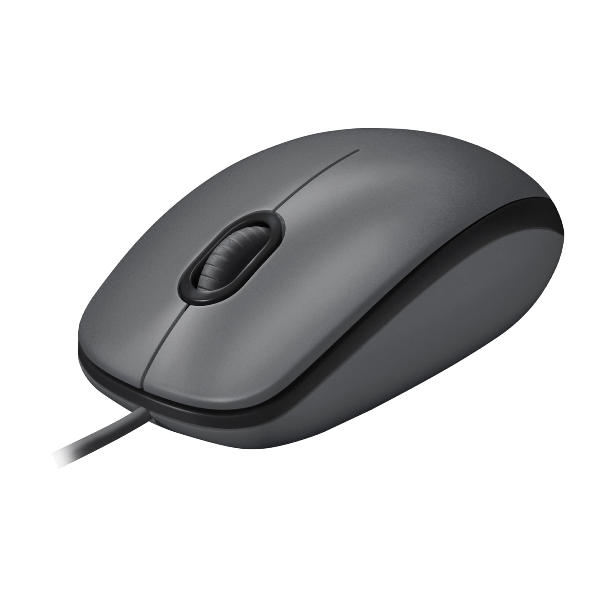 Logitech - M100 Wired Optical Ambidextrous PC Mouse with 1000 DPI Optical Tracking - Wired - Gray - Front_Zoom