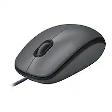 Front. Logitech - M100 Wired Optical Ambidextrous PC Mouse with 1000 DPI Optical Tracking - Gray.