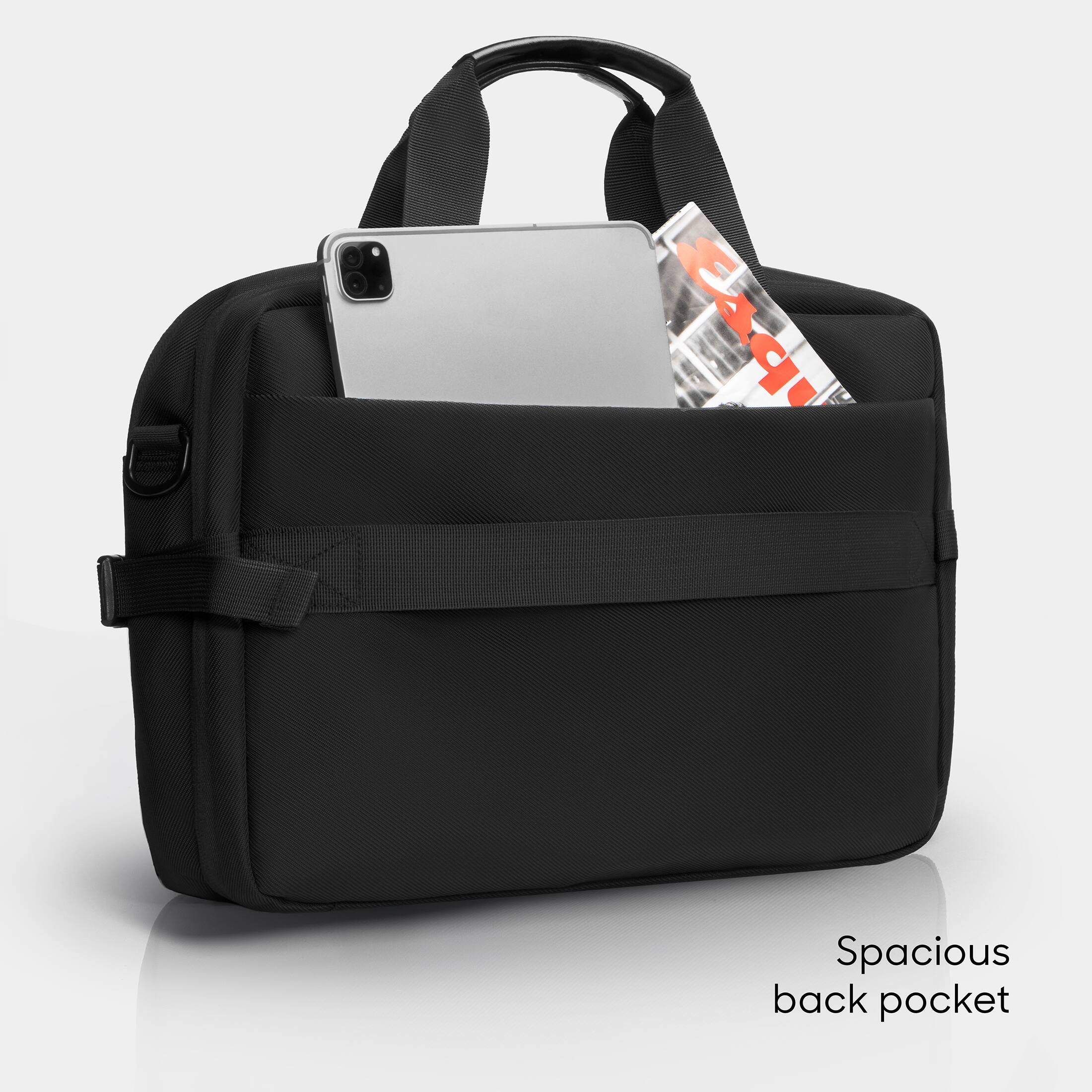 Spacious back pocket
