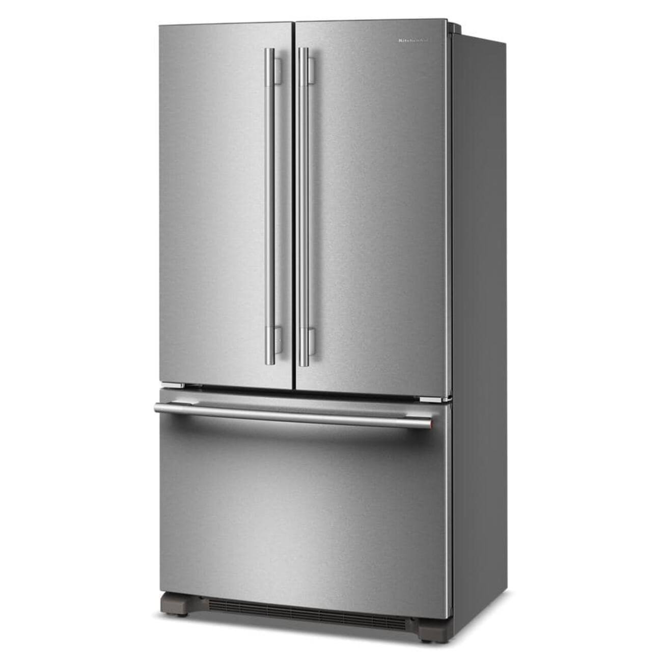 Left. KitchenAid - 20 Cu. Ft. 36-Inch Counter-Depth French Door Refrigerator with Internal Water Dispenser - PrintShield Stainless.