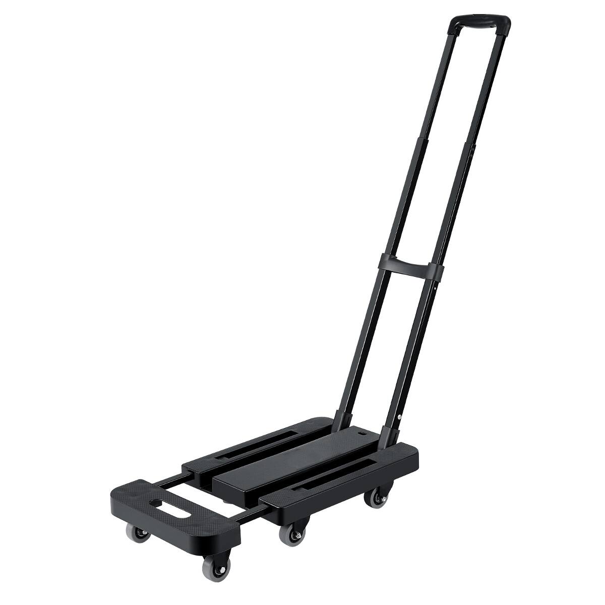 Alt View 3. Ropilly - Ropilly Folding Hand Truck with Expandable Base, 500 lb Capacity Cart, Steel Platform Dolly for Moving - Black.