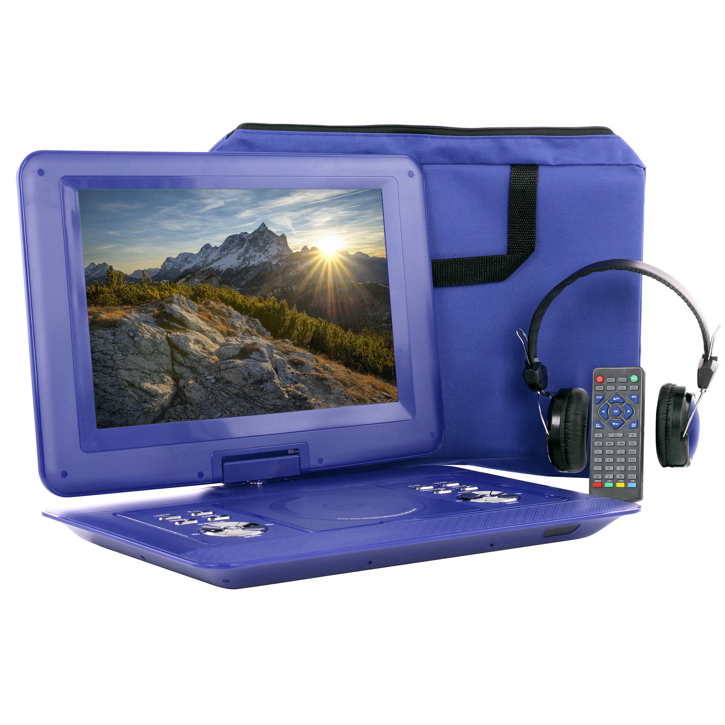 Front. beFree Sound - beFree Sound 14.1 Inch Portable DVD Player with Swivel TFT-LCD Screed USB,Sn anD,AV Inputs- Blue - Blue.