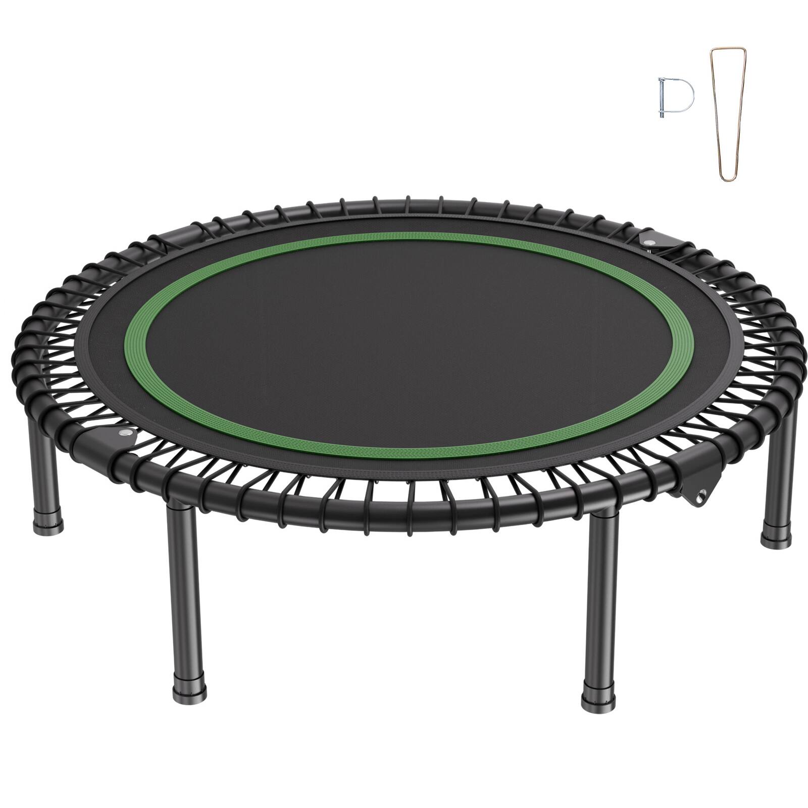 VEVOR - Foldable Mini Trampoline,40 Inch Fitness Rebounder,Max Load 330lbs Exercise Trampoline,Stable & Quiet Workout Trampoline - Black
