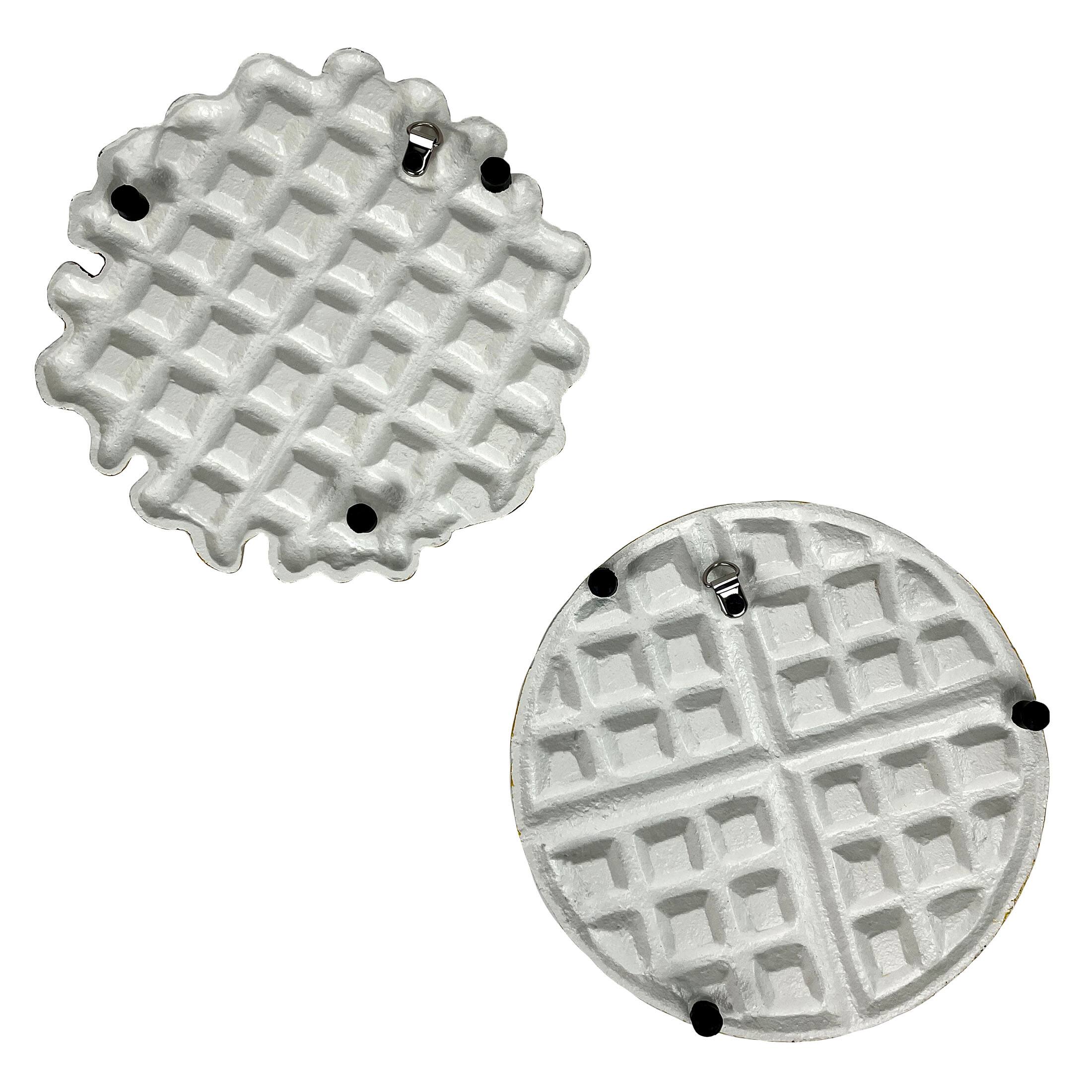 Alt View 8. Zeckos - Set of 2 Cast Iron Waffle Trivets Plaques Kitchen Decor Zeckos - Brown.