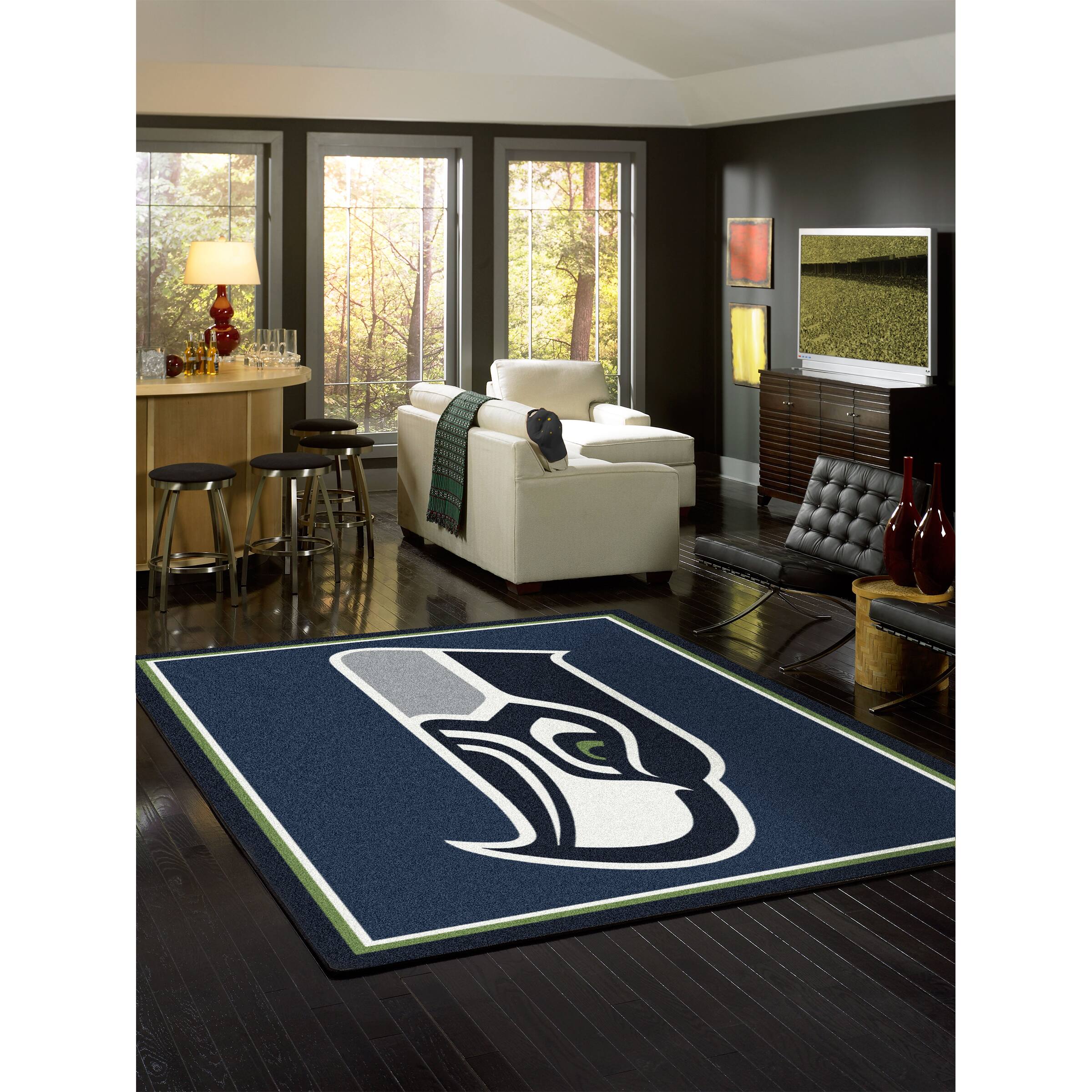 Alt View 1. Imperial - Seattle Seahawks 7'8'' x 10'9'' Spirit Rug - Black.