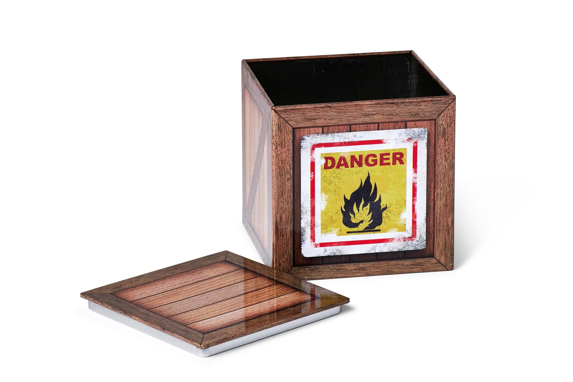 Alt View 1. Toynk - Nintendo Smash Brothers Crate 4 x 4 Inch Tin Storage Box - Brown.