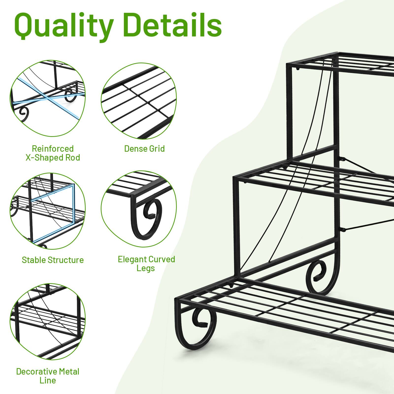 Quality Details: Reinforced X-Shaped Rod, Dense Grid, Stable Structure, Elegant Curved Legs, Decorative Metal Line.