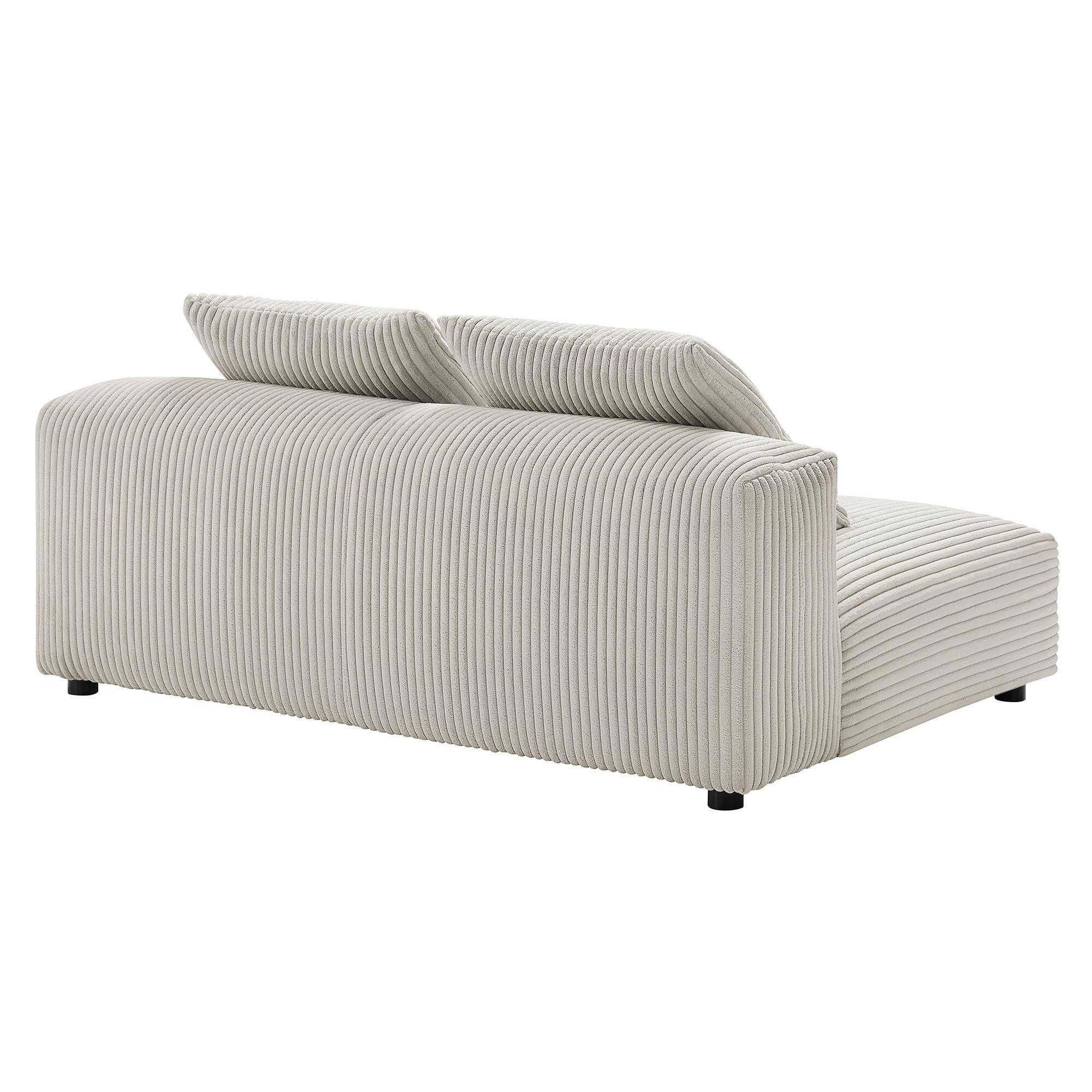 Alt View 4. Modway - Solace Modular Corduroy Upholstered Armless Loveseat by Modway - Almond.