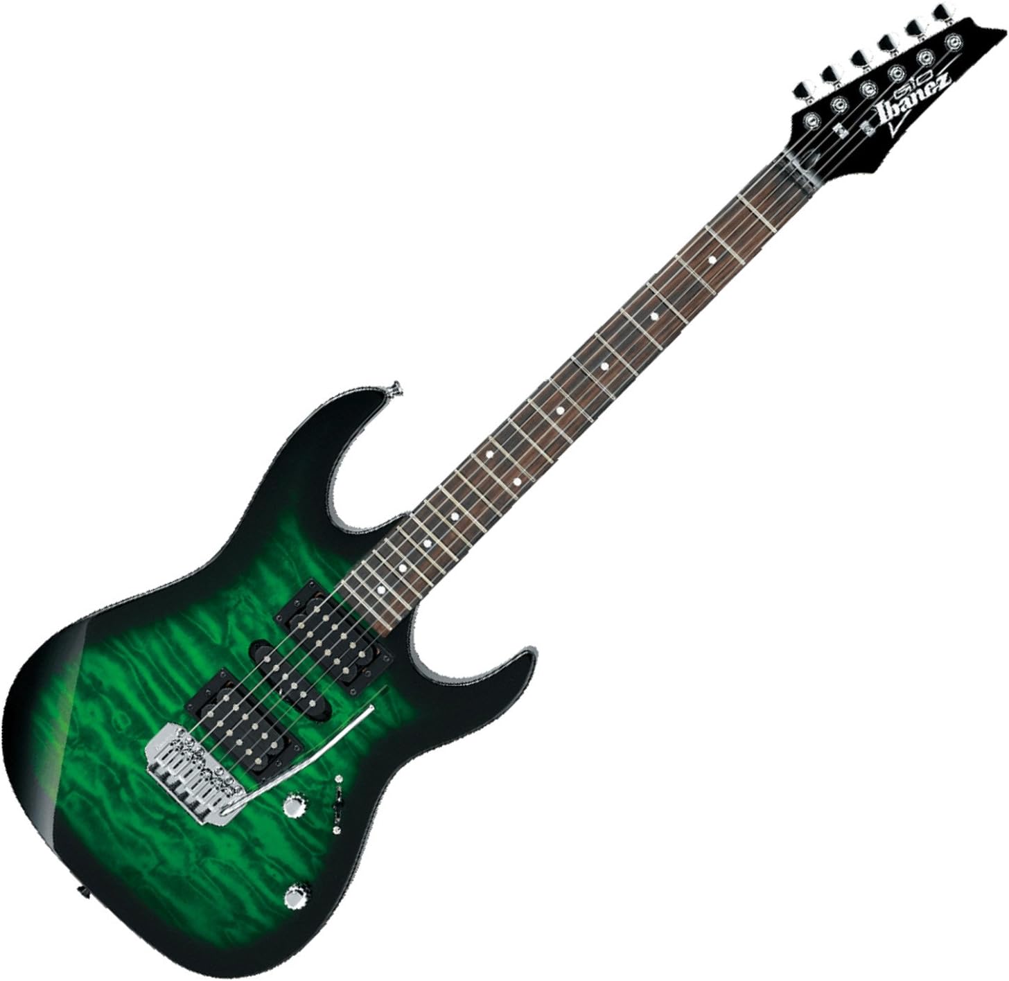 Front. Ibanez - Ibanez 6-String Solid-Body Electric Guitar, Right, Transparent Green Burst.