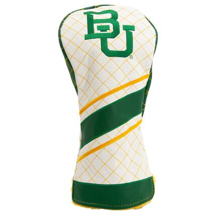Front. Team Golf - Baylor Bears Striped Quilted Driver Headcover - Multicolor.