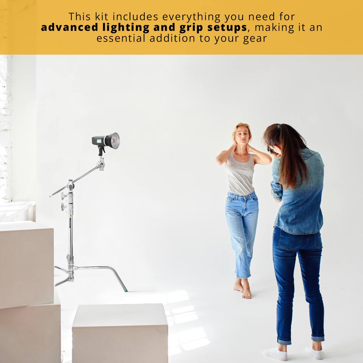This kit includes everything you need for advanced lighting and grip setups, making it an essential addition to your gear