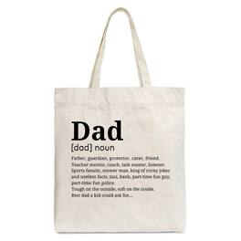 OrnamentallyYou - Personalized Dad Definition Canvas Tote Bag, Funny Fathers Day Gift Shopper - Beige