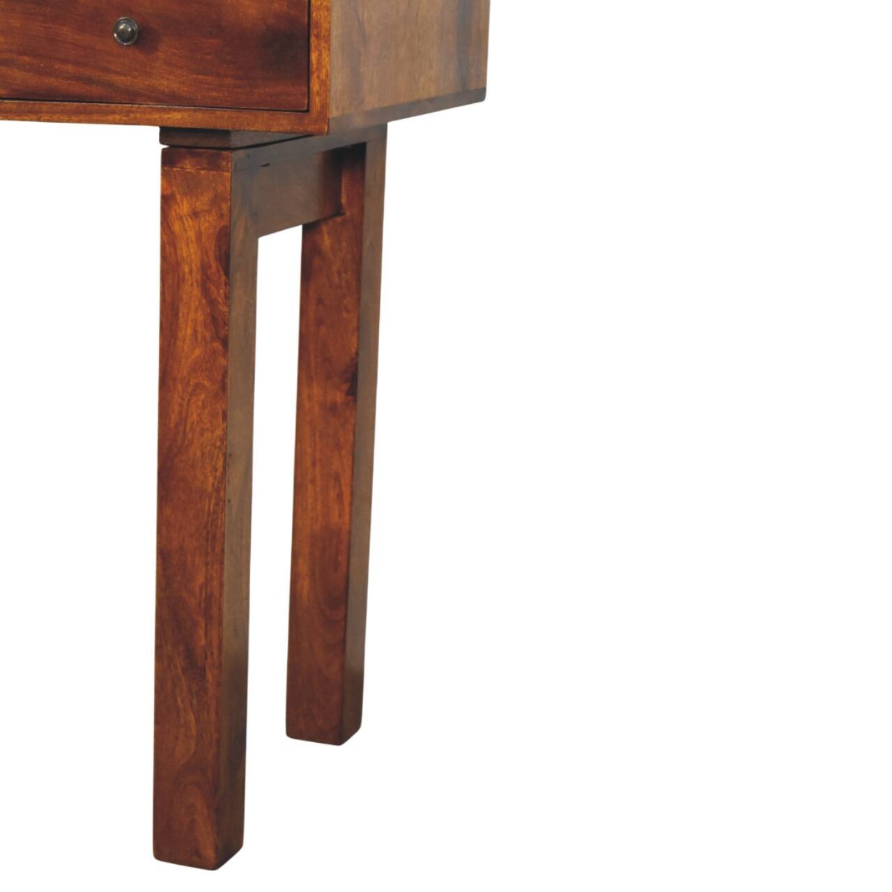 Alt View 4. Artisan Furniture - Artisan Furniture Solid Wood Tula 1 Drawer Chestnut Writing Desk, Brown - Brown.