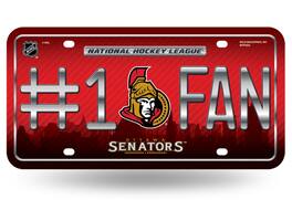 Rico Industries - Ottawa Senators NHL #1 Fan Metal License Plate Auto Tag - Multi