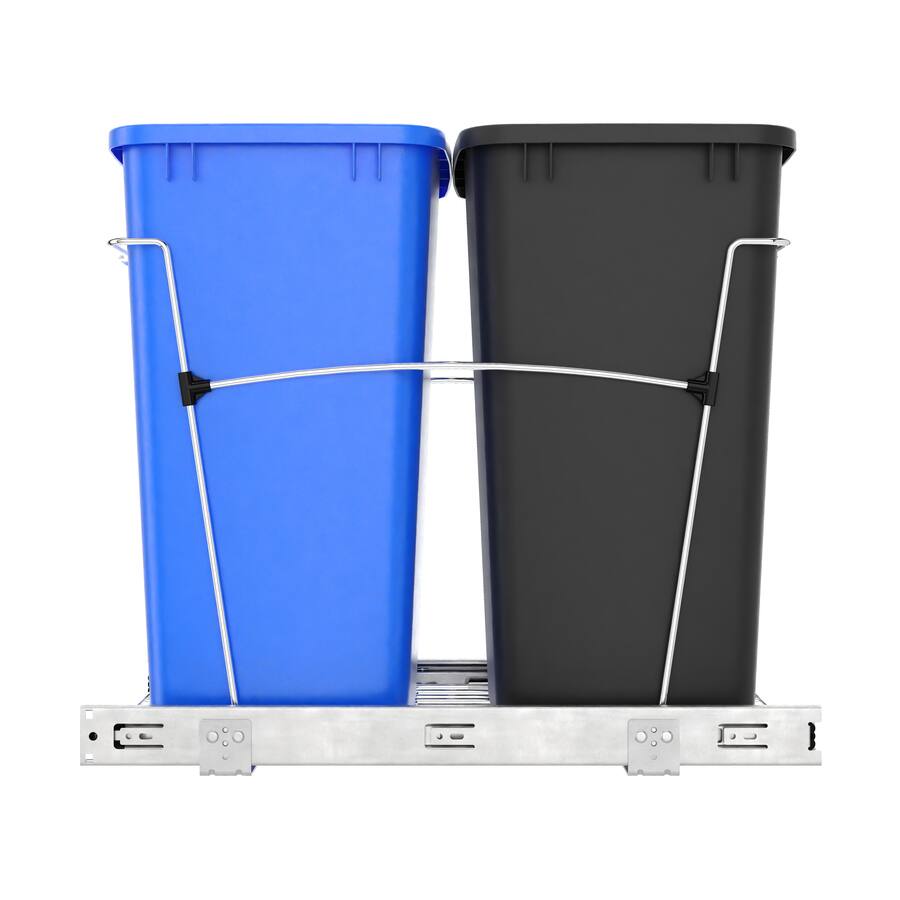 Rev A Shelf Double Pullout Trash Can 35 qt. for Kitchen, RV 18KD 2218C ...