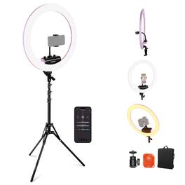 Neewer - RP18B Pro 18" Ultra Thin Ring Light, 45W TLCI98, App/Remote Control, Pink