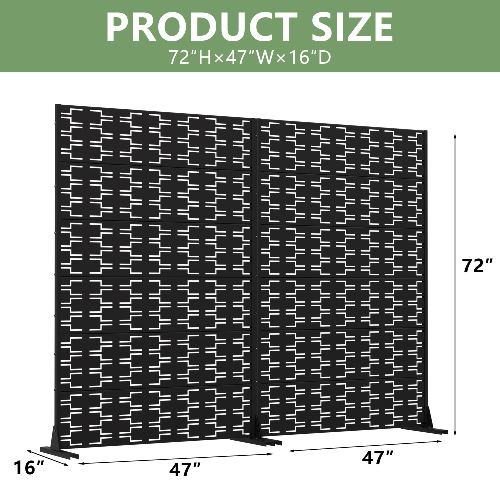 PRODUCT SIZE  
72"H x 47"W x 16"D