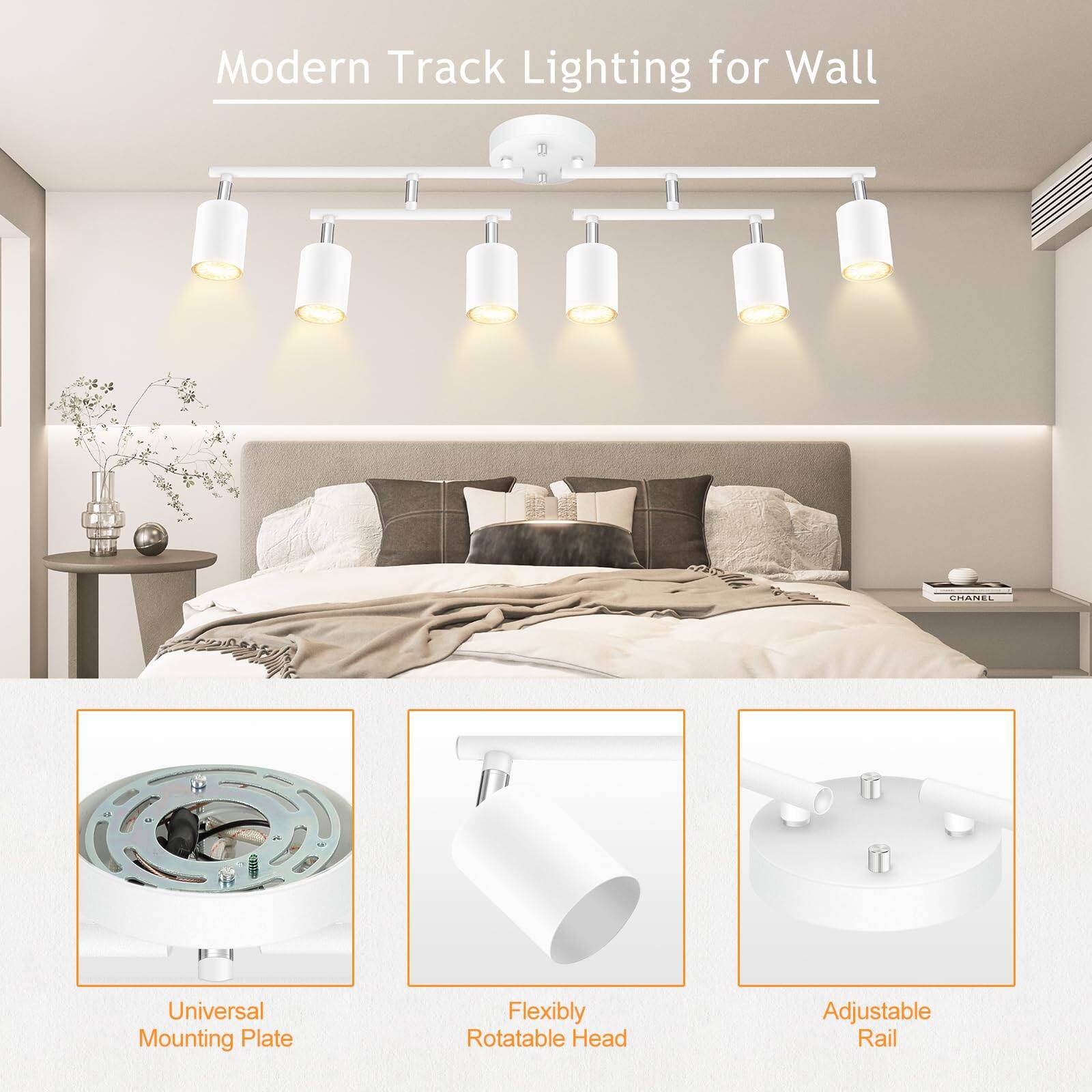 Modern Track Lighting for Wall

- Universal Mounting Plate
- Flexibly Rotatable Head
- Adjustable Rail