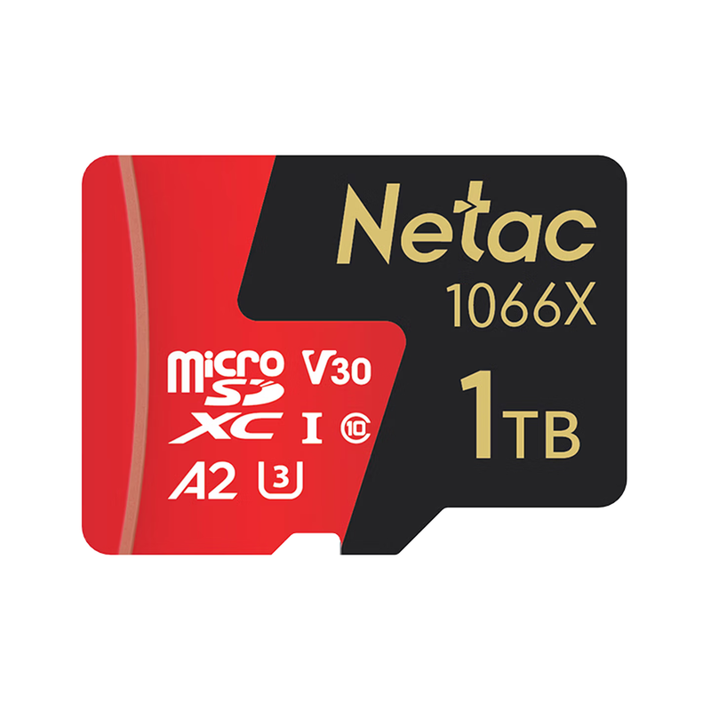 Netac - P500 Pro 1TB microSD Card, U3 V30 A2 Class 10, 4K UHD, Up to 160MB/s Read, 120MB/s Write
