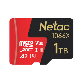 Netac - P500 Pro 1TB microSD Card, U3 V30 A2 Class 10, 4K UHD, Up to 160MB/s Read, 120MB/s Write