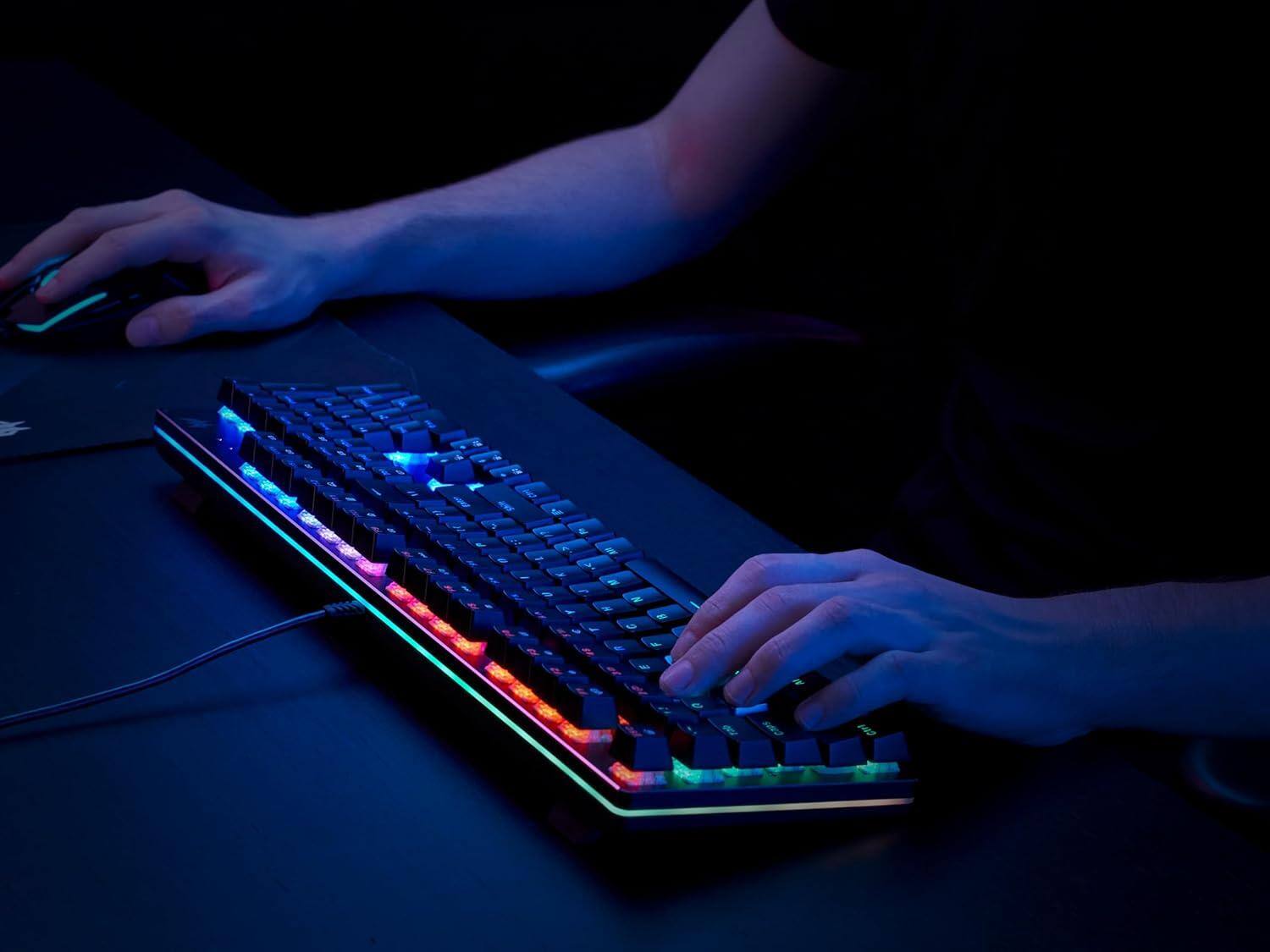 Alt View 4. Acer - Predator Aethon 303 Wired RGB Gaming Keyboard – Kailh Blue Switches, 12 Lighting Modes, Anti-Ghosting - Black.