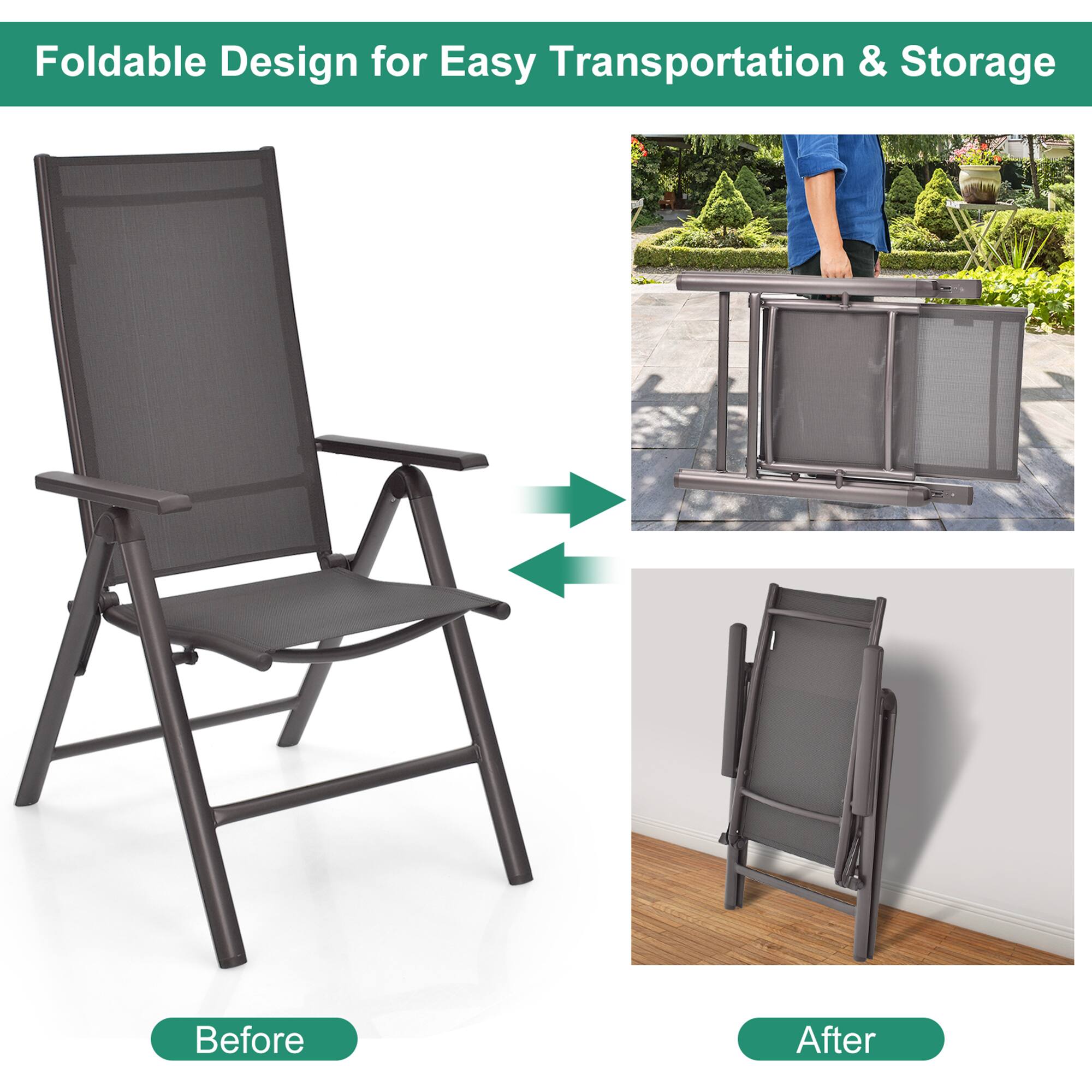 Foldable Design for Easy Transportation & Storage

Before

After