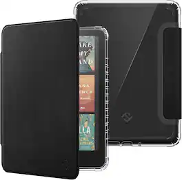 Fintie - Clear Case for 7" Kindle Paperwhite 12th Gen 2024 & Kindle Colorsoft Soft Lightweight TPU Cover Transparent Back Shell - Black