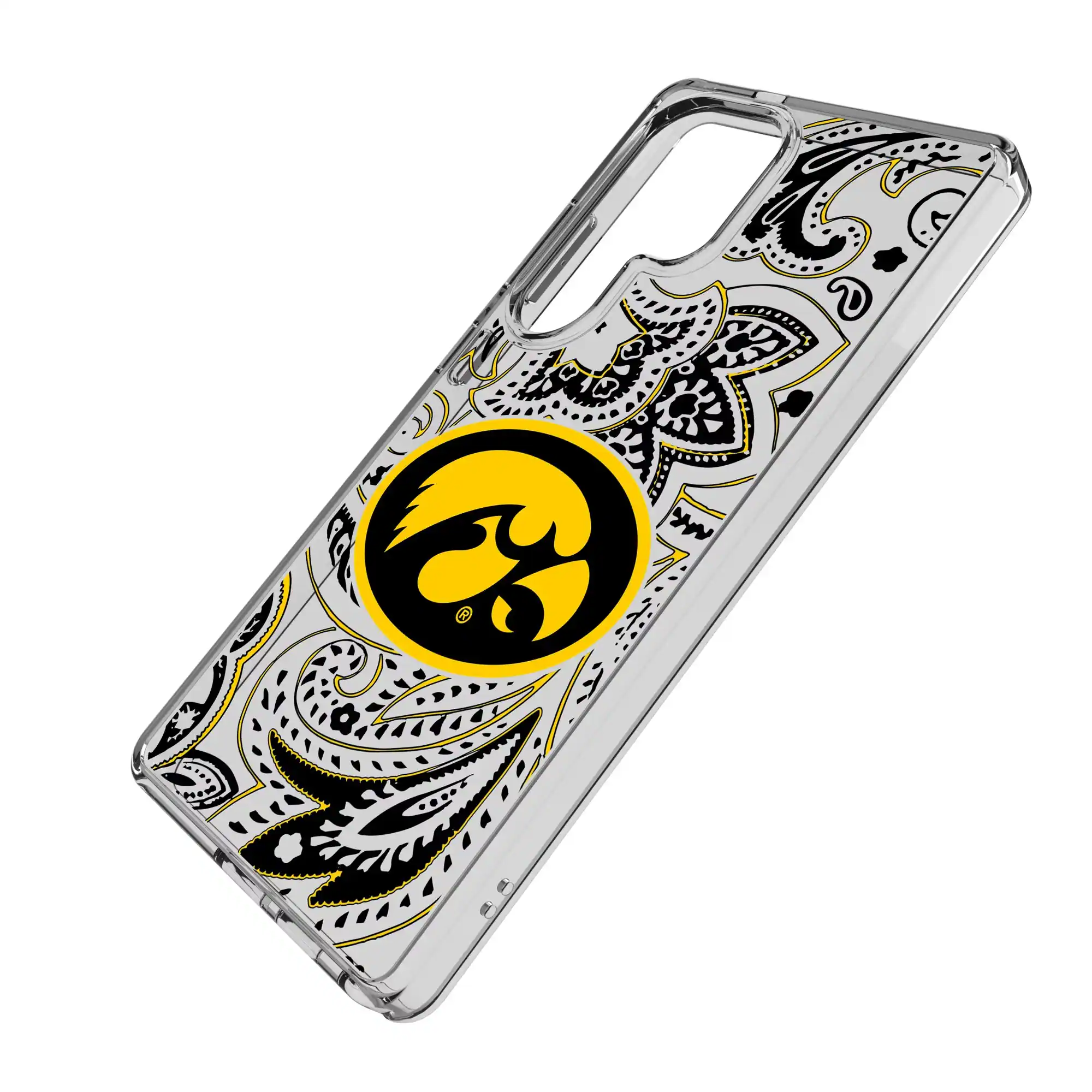 Alt View 1. Keyscaper - Iowa Hawkeyes Paisley Galaxy Clear Case - S23 Ultra - Multicolor.