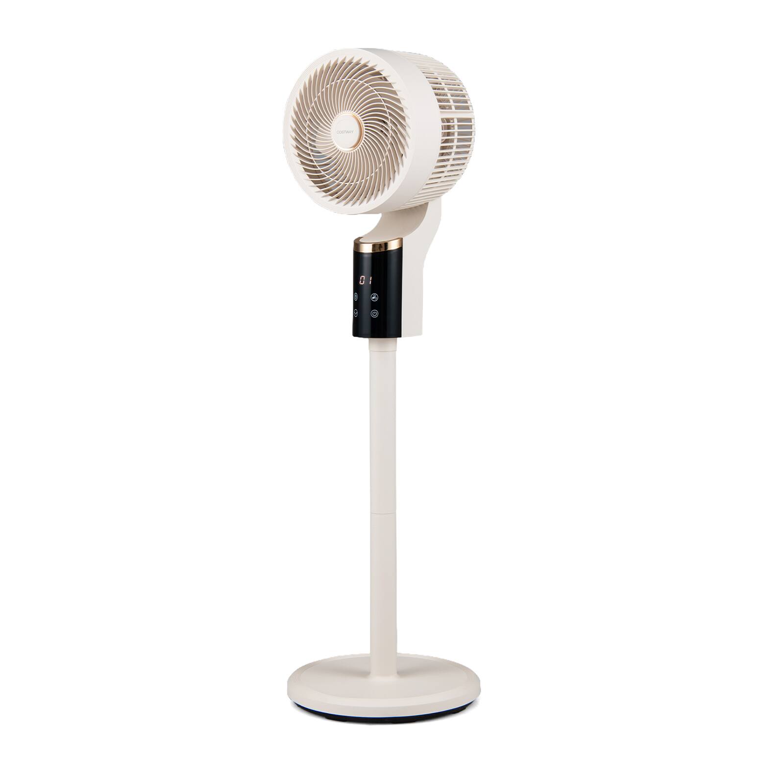 Alt View 9. Costway - Costway Pedestal Fan for Bedroom, Compact Oscillating Standing Fan with 70° Oscillation - White.
