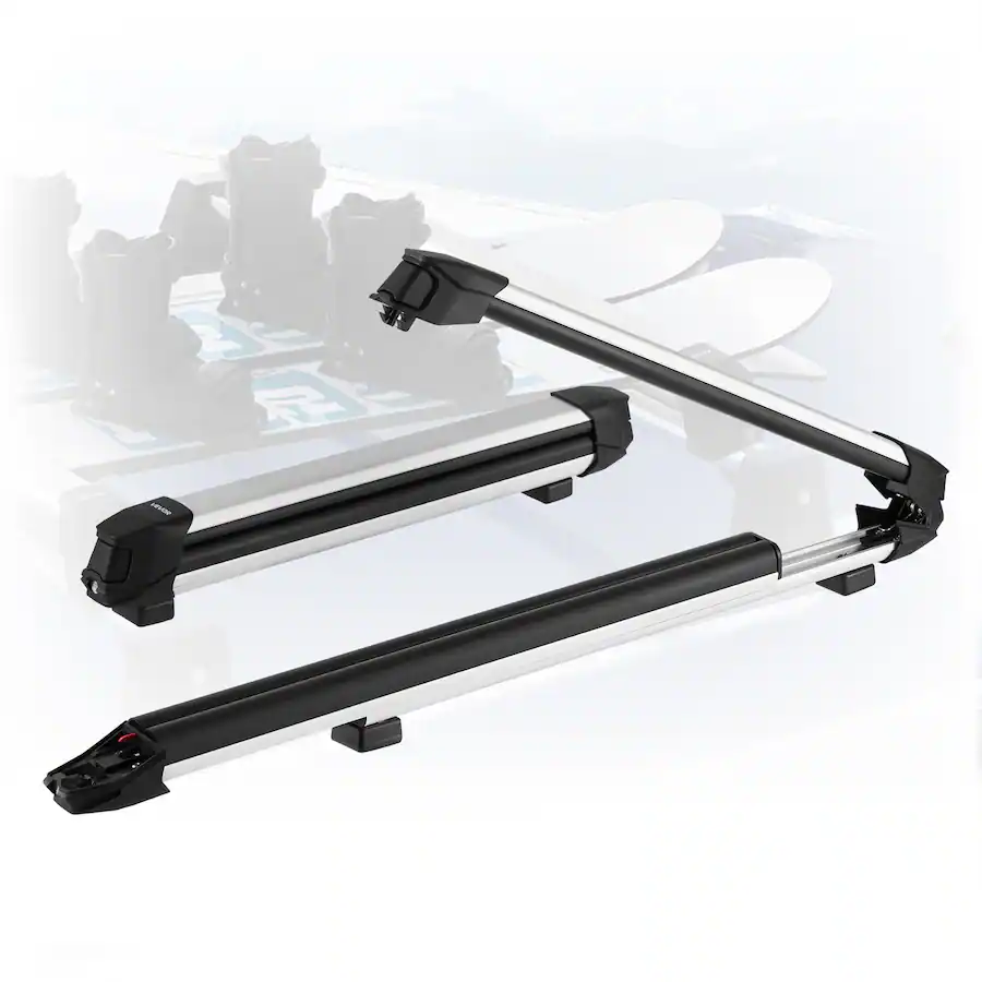 Snowboard Rack For Car VEVOR Ski & Snowboard Roof Rack, Carry up to 6 Pairs of Skis or 4 ...