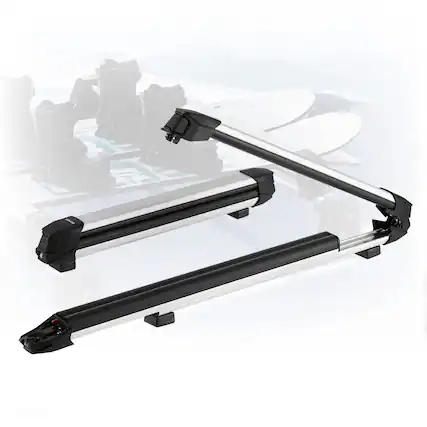 Front. VEVOR - Ski & Snowboard Roof Rack, Carry up to 6 Pairs of Skis or 4 Snowboards, 2PCS Aluminum Universal Car Roof Rack Top Holder - Black.