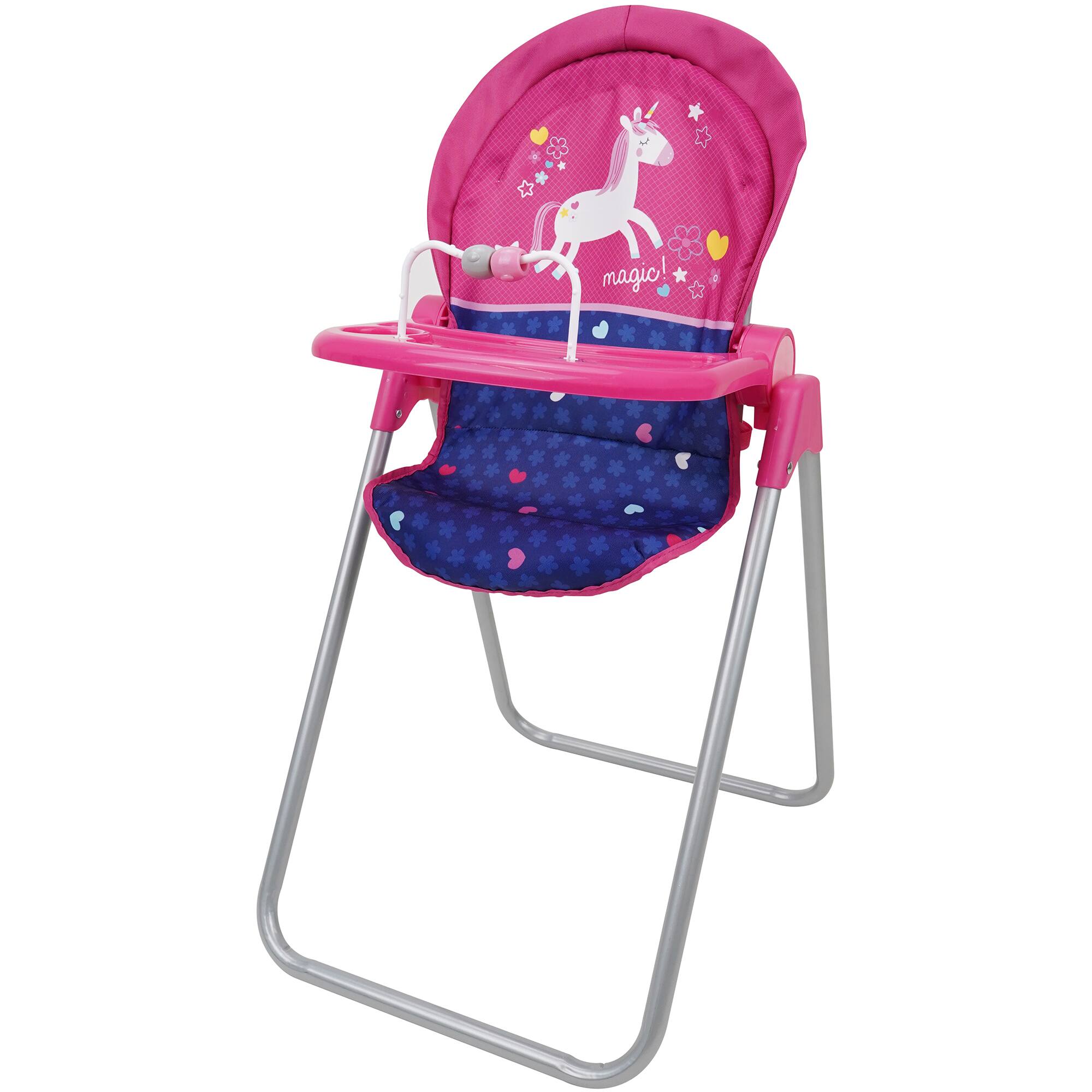 Front. 509 Crew - 509 Crew - Unicorn Doll Highchair - Kids Pretend Play Highchair fits dolls 21" 3+.