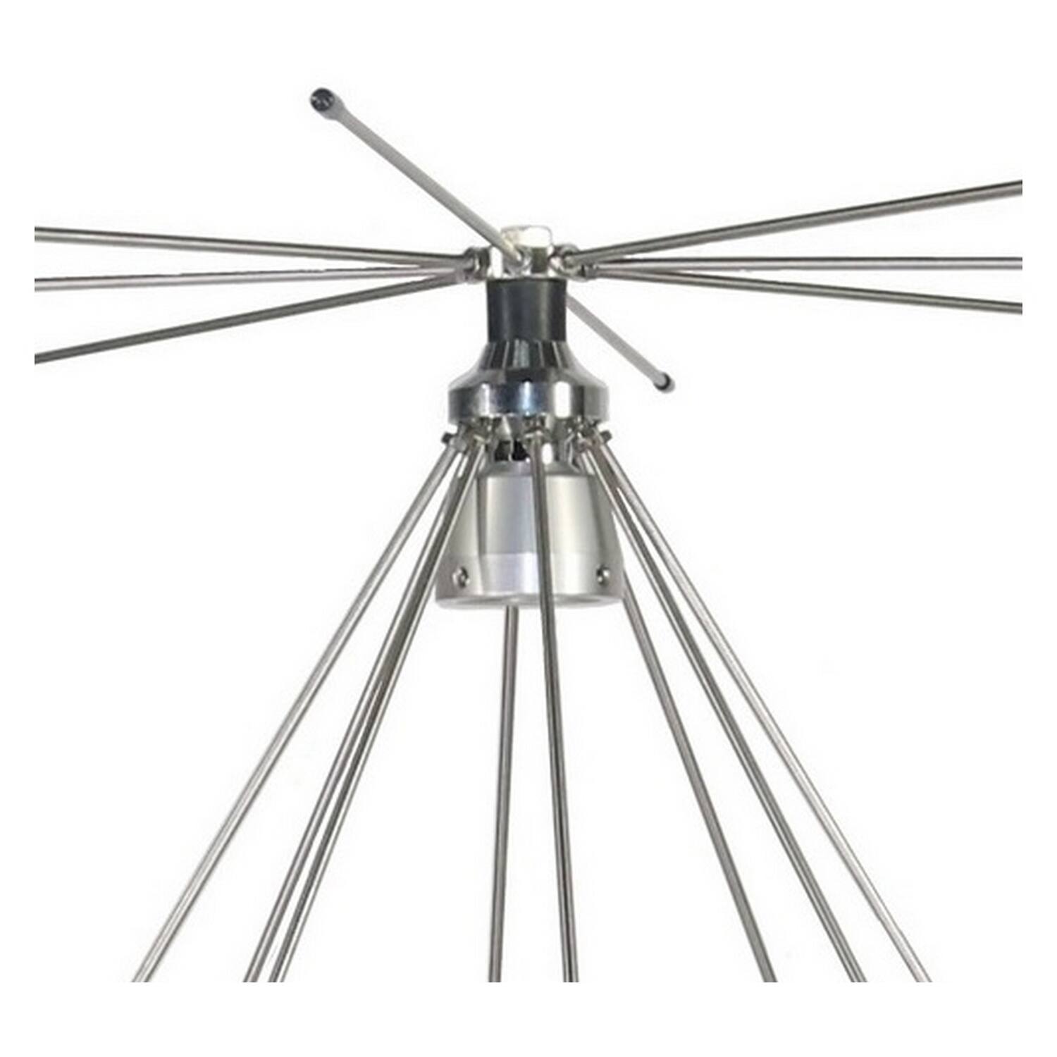 Left. Tram - 200-Watt Broad-Band Scanner 25 MHz to 1,300 MHz Super Discone Stainless Steel Base Antenna - Silver.
