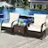 Alt View 4. Costway - 3 PCS Patio Wicker Rattan Furniture Set Coffee Table & 2 Rattan Chair W/Cushions - White.