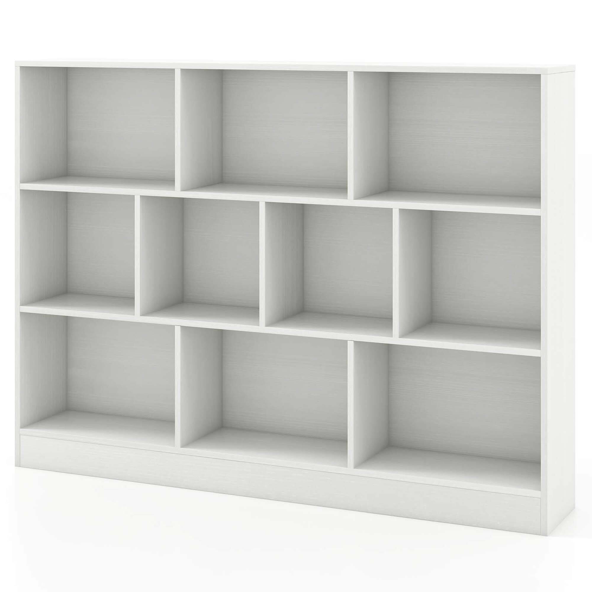 Alt View 9. Costway - Costway 10-Cube Bookcase 41" Wooden Toy Storage Organizer for Kids Bookshelf White - White.