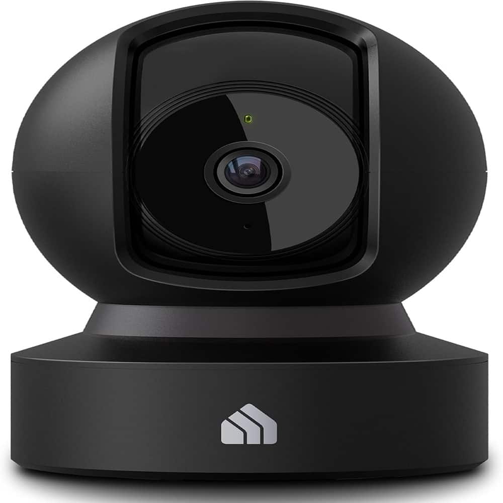 Indoor Pan-Tilt Home Security Camera, 1080p HD Dog Camera w/Night Vision, Motion Detection for Baby & Pet Monitor - Black